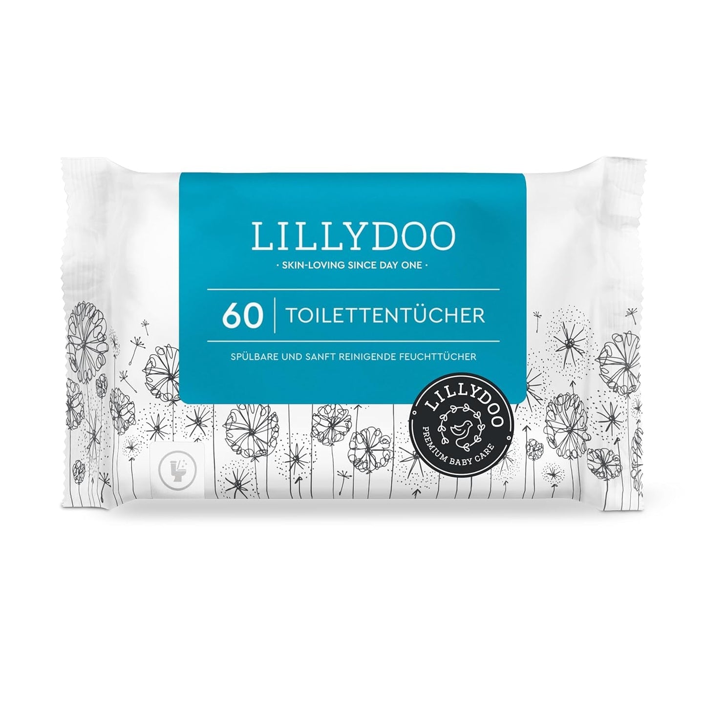 LILLYDOO Toiletdoekjes 720 stuks (12 x 60) 100% plasticvrij Doorspoelbare doekjes Geurvrij