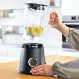 Bosch Keukenmixer Vitapower Serie 4 MMB6141B, Hoge Edelstahl-Klingen, 1,5L Tritan-Mixbehälter, Spülmaschinengeeignete Teile, 30.000 U/Min, 1200 W, Schwarz Kitchen Naty Shop