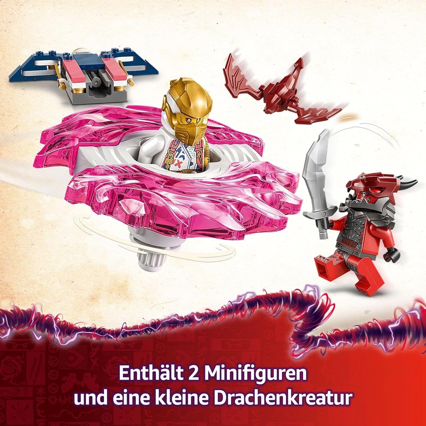 LEGO NINJAGO Sora's Draak Spinjitzu Spinner - Actie Ninja speelgoed met 2 minifiguren - Kleine speelset voor kinderen - Cadeau-idee voor jongens en meisjes vanaf 6 jaar 71824 Bouwsets Besuche in LEGO-Store