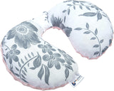 Medi Partners Baby Nekkussen Neksteun 100% Katoen / Minky Baby Nekkussen voor Auto Kinderwagen Reizen Reizen Slaap Nekkussen Snooze Roll (REH met Grijze Minky) Cervicale Orthopedische Kussens Naty Shop Berry met Roze Minky
