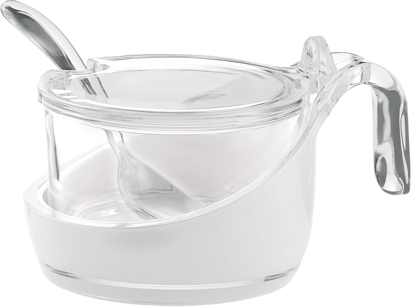 Guzzini - Glam/Vintage, Kaasdoos, Potten jam, Shaker met lepel - Transparant, 13,8 x 10 x h8 cm - 24890000