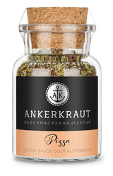 Ankerkraut Pizza, voor originele Italiaanse smaak, zoals uit de Steinofen, ook voor Pasta, Tomaat-Mozzarella en vele andere gerechten, 45 g in kurkglas