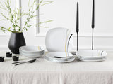 CreaTable 24029 Square City Line-serie 6-persoons porseleinen serviesset 12-delig Vaatwasmachine- en magnetronbestendig Kwaliteitsproductie