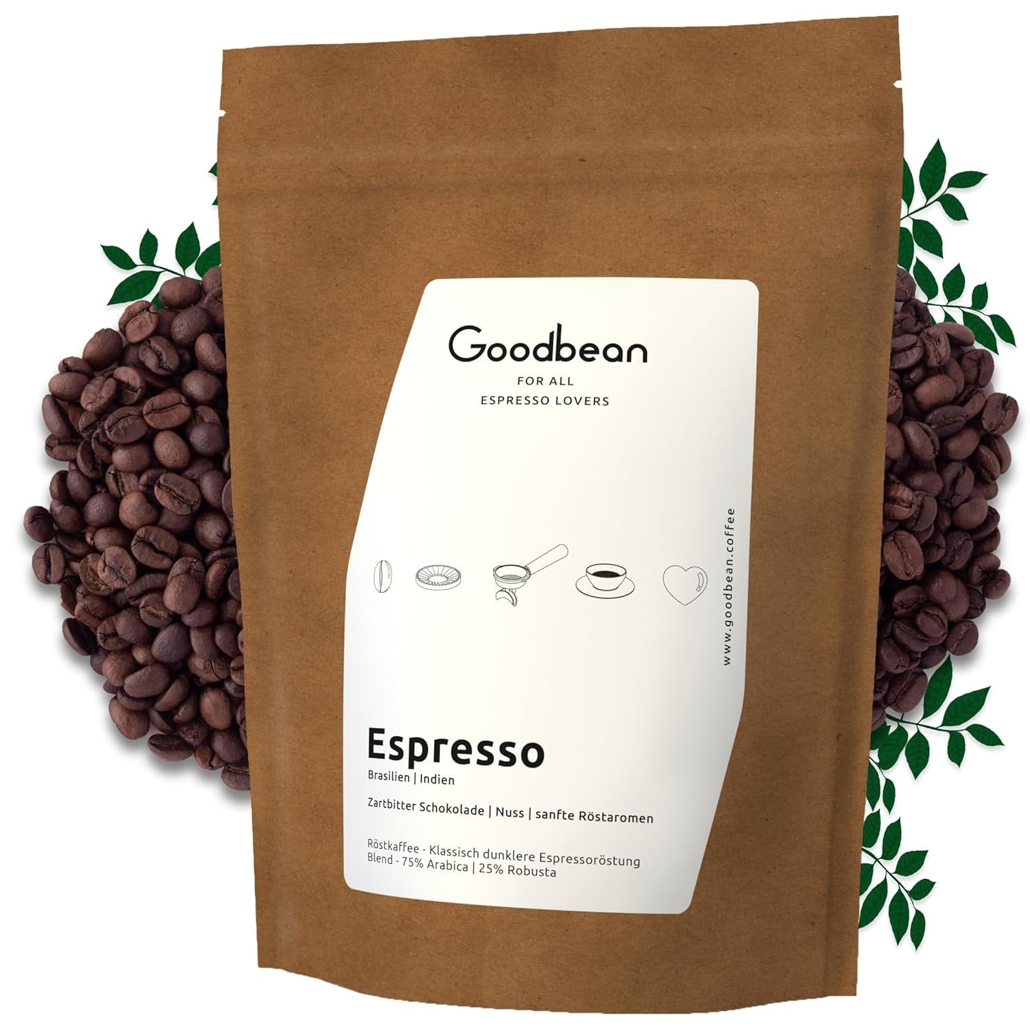 ESPRESSO | Koffiebonen 500g - 100% Arabica | Vers gebrand voor het maken van espresso | Hele koffiebonen | Klassieke koffiesmaak