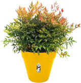 elho Loft Urban Round 40 - Bloempotten voor buiten - 100% gerecycled plastic - Ø 38,5 x H 35,3 cm - Geel/Oker