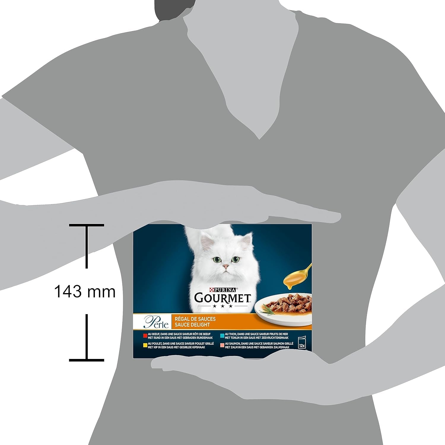 Parel | Saushouder | Volwassen kat | Rundvlees, Kip, Tonijn, Zalm | 12 x 85 g | Versheidszakjes (verpakking kan variëren)