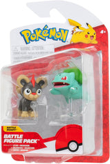 Pokémon PKW3583 - Battle Figure Pack - Leufeo & Bisasam, Officiële gedetailleerde figuren, elk 5 cm Actiefiguren Naty Shop