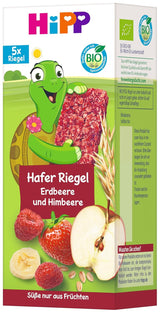 HiPP Schildpadhaverrepen met aardbeien en frambozen, vanaf 1 jaar, 8 x (5x20g)