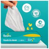 Pampers Fresh Clean vochtige doekjes, 15 verpakkingen van 80 doekjes, totaal 1200 doekjes, lichte geur, ook geschikt voor handen en gezicht
