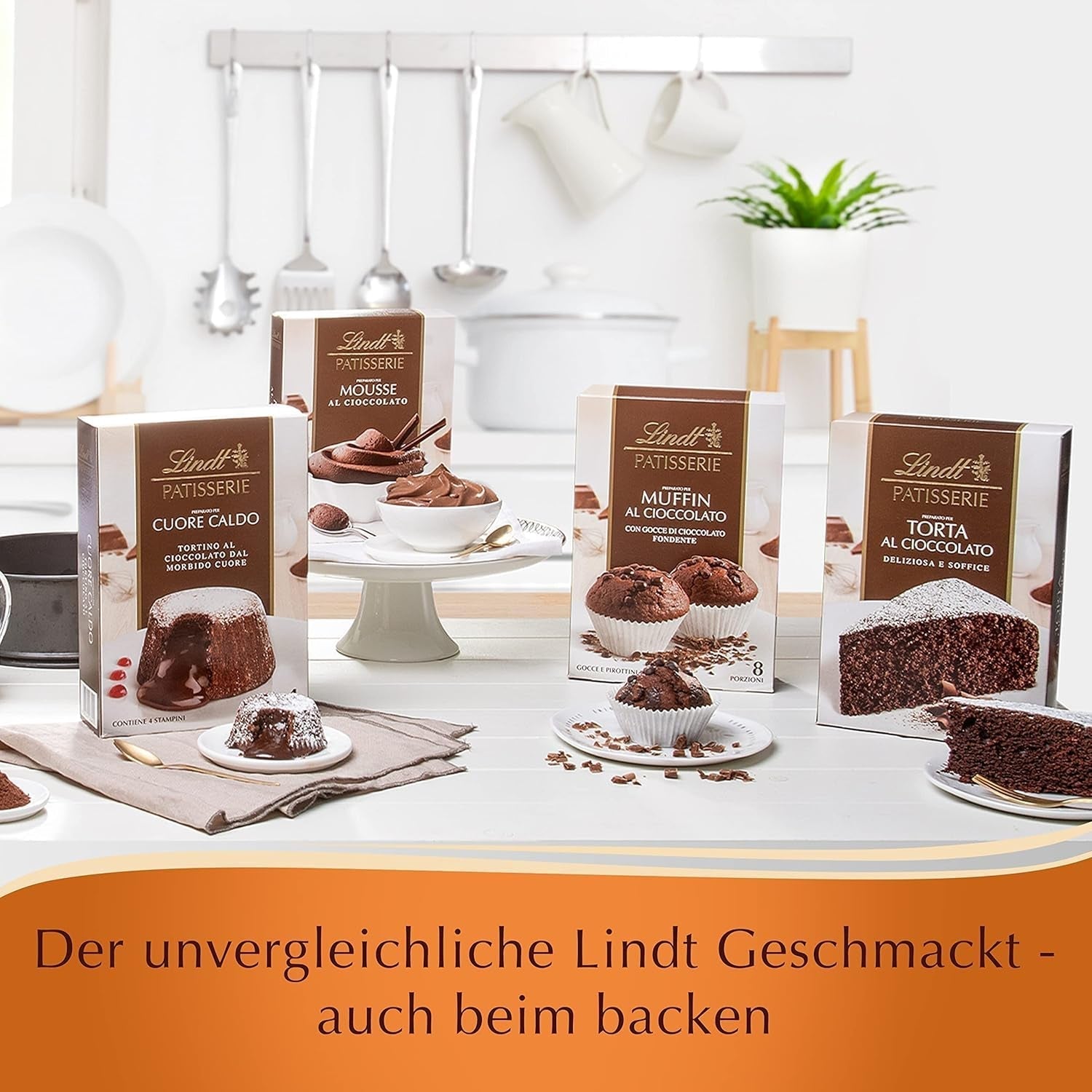 Lindt & Sprüngli Feines Backen Kuchenmischung, Backmischung, 8 Portionen, Lactosefrei, 400 G Mix voor bakken en koken Naty Shop
