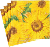 Zonnebloempapieren servetten, 20 stuks per verpakking