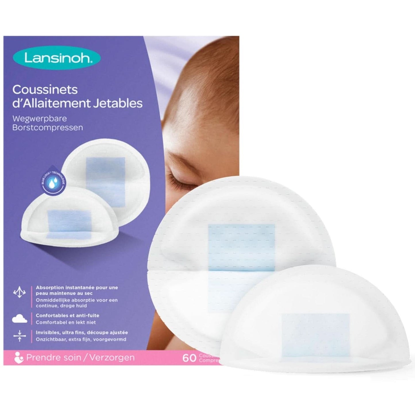 Lansinoh Einweg-Stilleinlagen, 60 Stück Accessoires voor voeding en borstvoeding Bebe Naty Shop