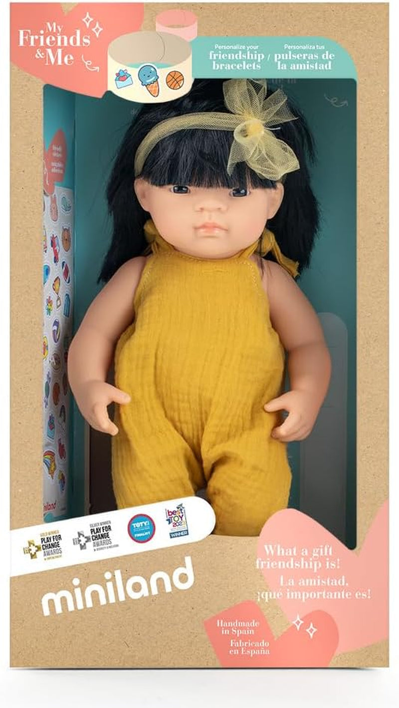 Miniland pop, 38 cm, Aziatisch meisje. Gemaakt in Spanje. Anatomisch correct. Mijn vriend en ik-collectie