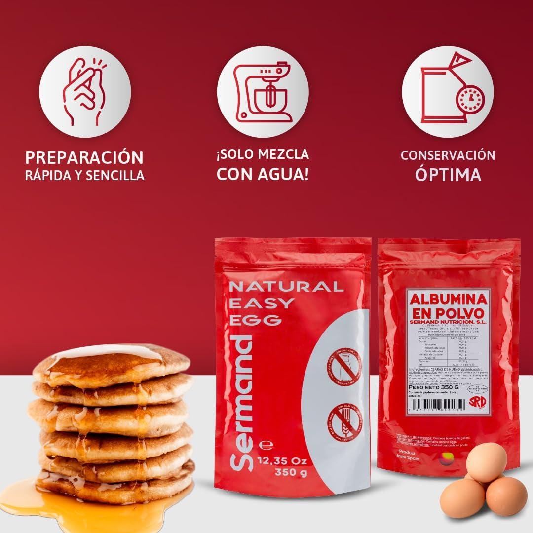 Eiklarpulver (350g) | Getrocknetes Eiklar Pulver | Eialbumin voor Backen & Kochen | Ohne Zusatztoffe | Lactosevrije verpakking met ritssluiting