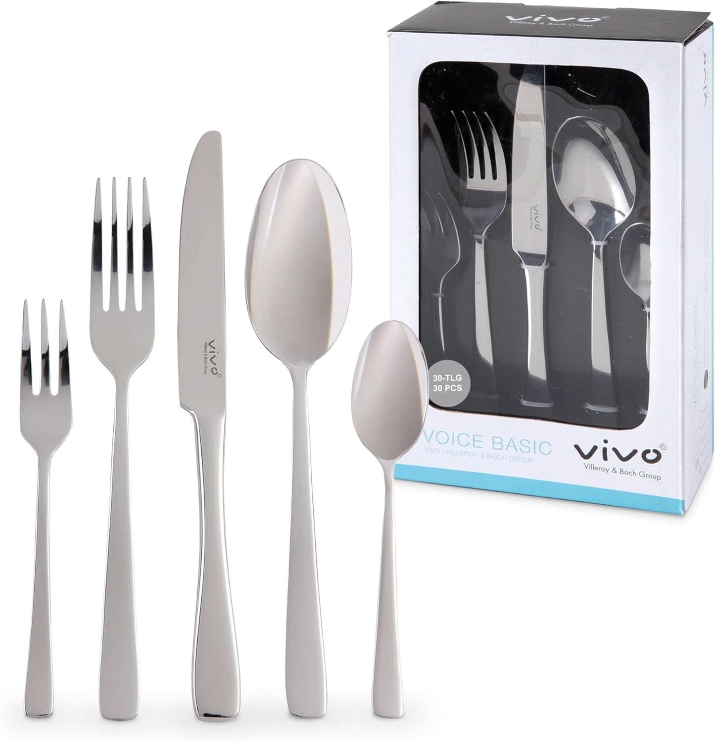 Vivo van Villeroy & Boch - Voice Basic bestekset 30-delig voor 6 personen Naty Shop