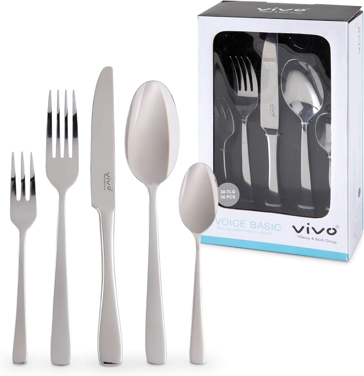 Vivo van Villeroy & Boch - Voice Basic bestekset 30-delig voor 6 personen Naty Shop