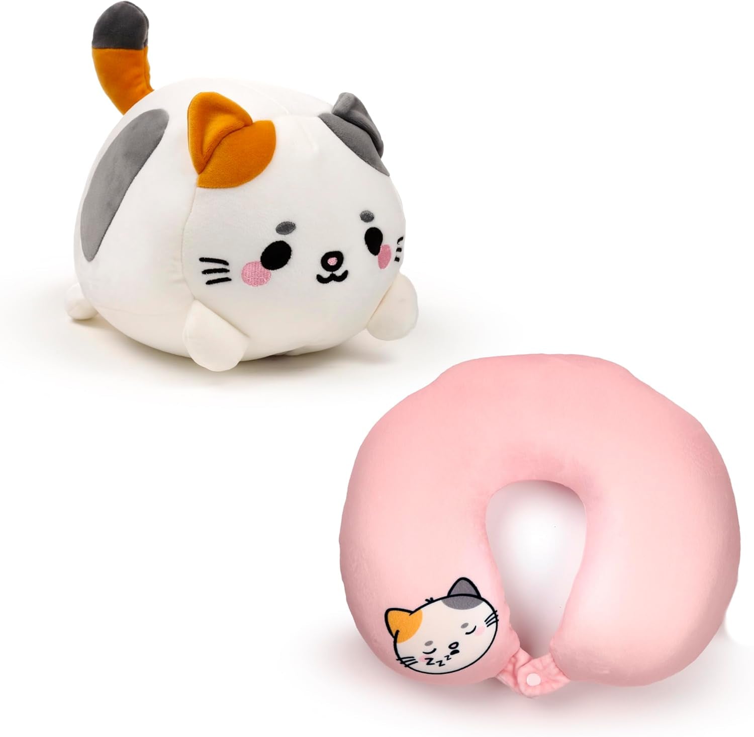 Puckator Swapseazzz pluche reiskussen 2 in 1 Lola La Gatta witte standaard reiskussens Naty Shop standaardtitel