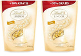 Lindor Witte Chocolade Ballen | 400 g Ca. 30 bolletjes witte chocolade met smelt-in-je-mond-vulling | Geschenk van chocolade | Chocoladecadeau (pak van 2)