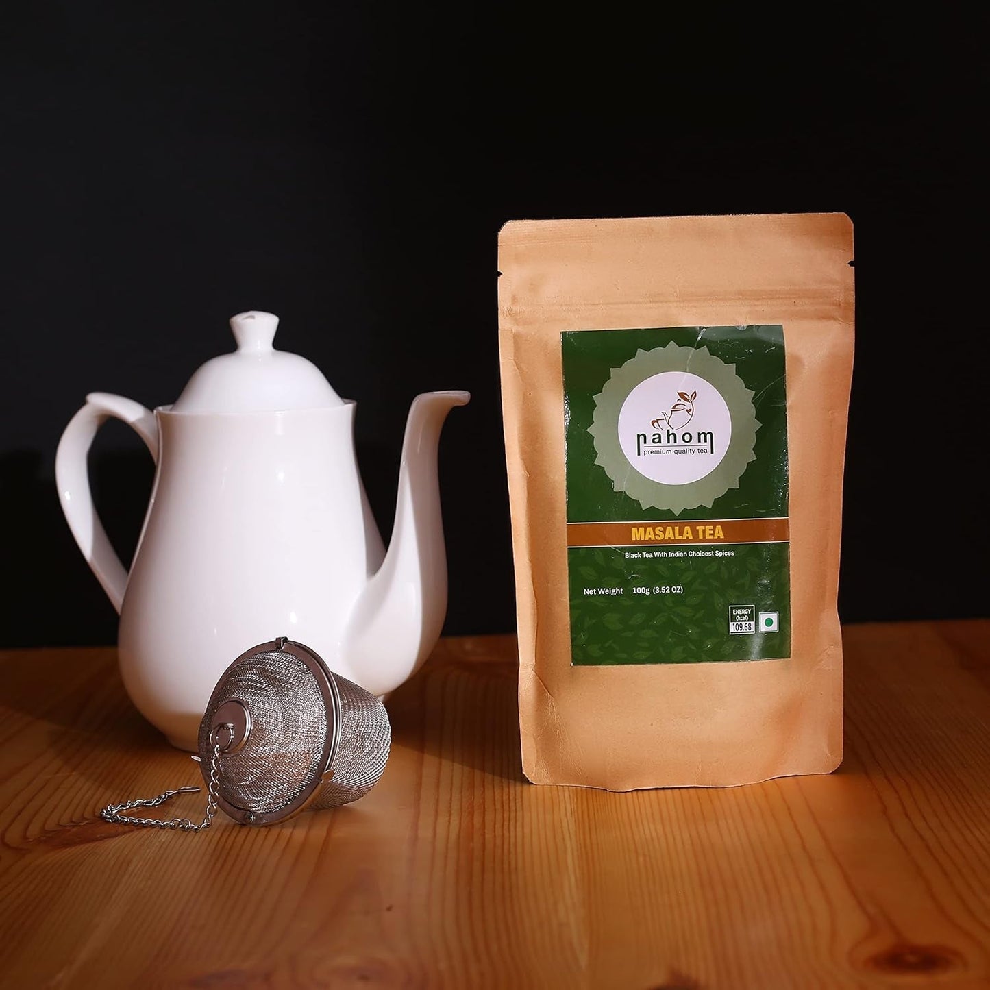 India's Masala Chai losse bladthee | 50 kopjes, mix van zwarte thee, kaneel, kardemom, zwarte peper | Gekruide Masala-thee | Chai Latte Suited zak van 100 g
