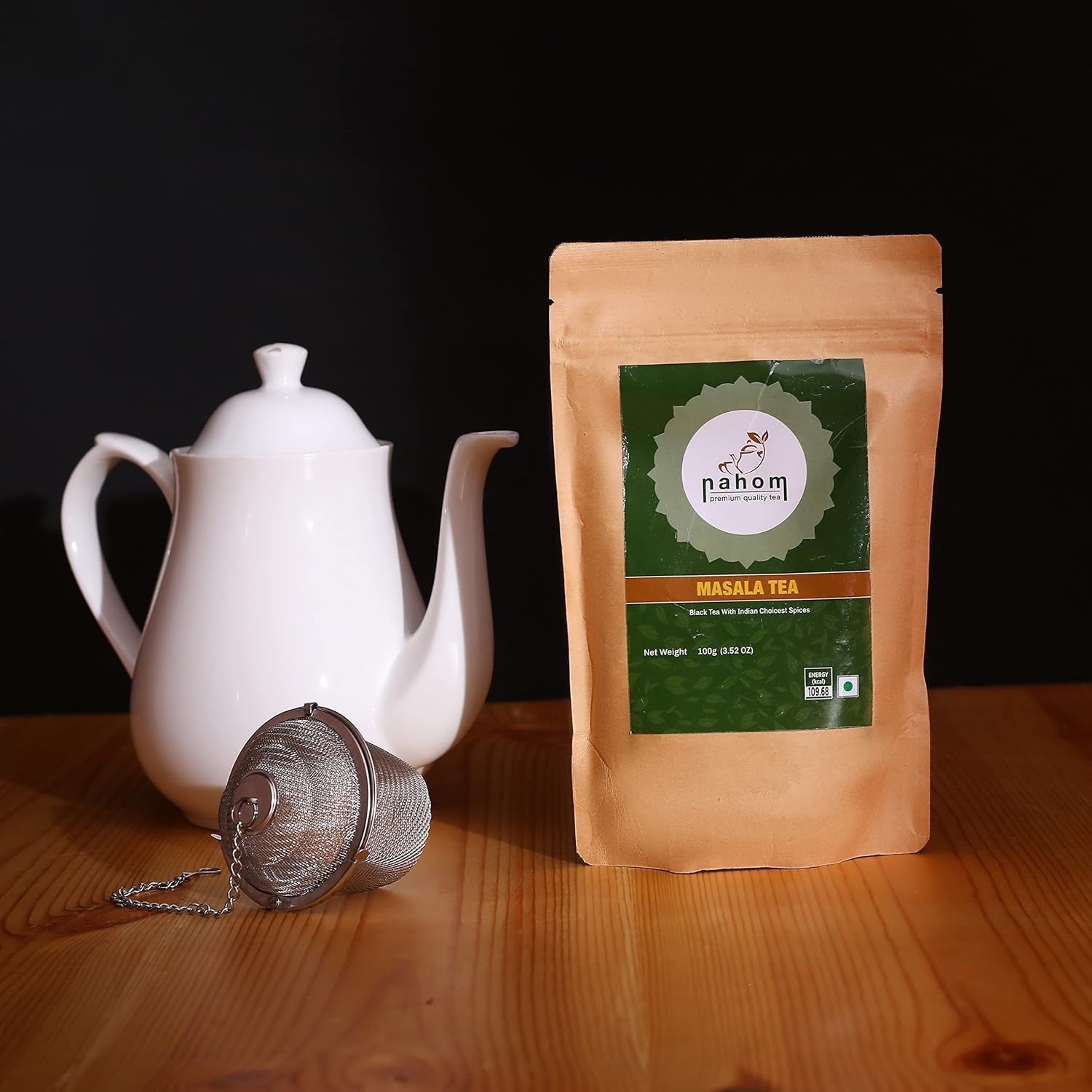 India's Masala Chai losse bladthee | 50 kopjes, mix van zwarte thee, kaneel, kardemom, zwarte peper | Gekruide Masala-thee | Chai Latte Suited zak van 100 g