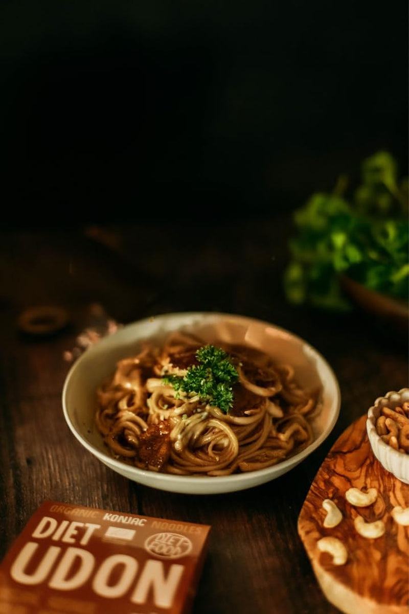 Udon Shirataki Konjac Noodles Bio 385g - Caloriearm, glutenvrij, veganistisch - gemaakt van konjacwortel, rijk aan vezels