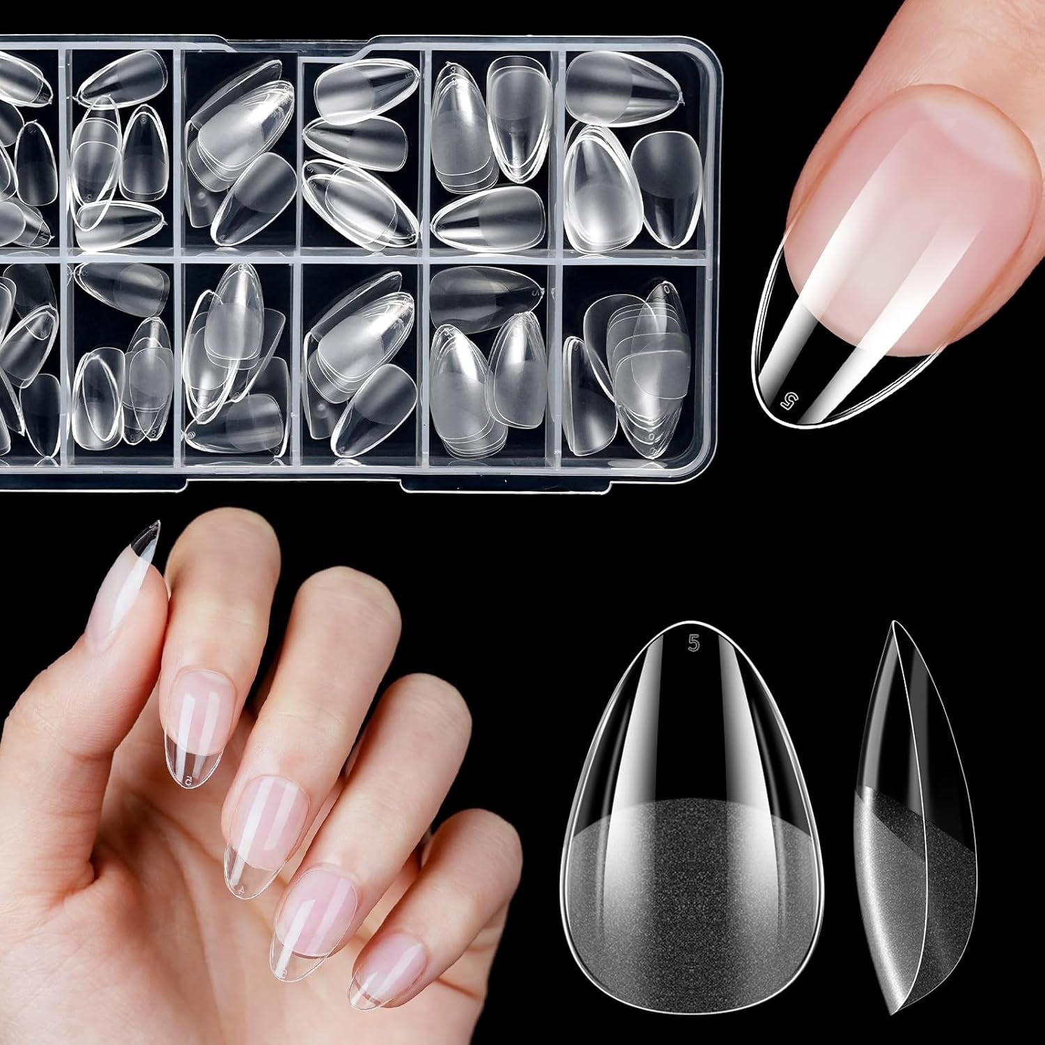 Korte kunstnagels Ballerina 120 stuks lijm op 12 maten Korte kunstnagels Zachte gel Volledige dekking nageltips voor korte gelnagels S