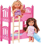 Simba 108178046 105733847 - Evi Love 2 vloerbed / met twee Evi poppen / met stapelbed / inclusief accessoires / verkleedpop / 12 cm, voor kinderen vanaf 3 jaar
