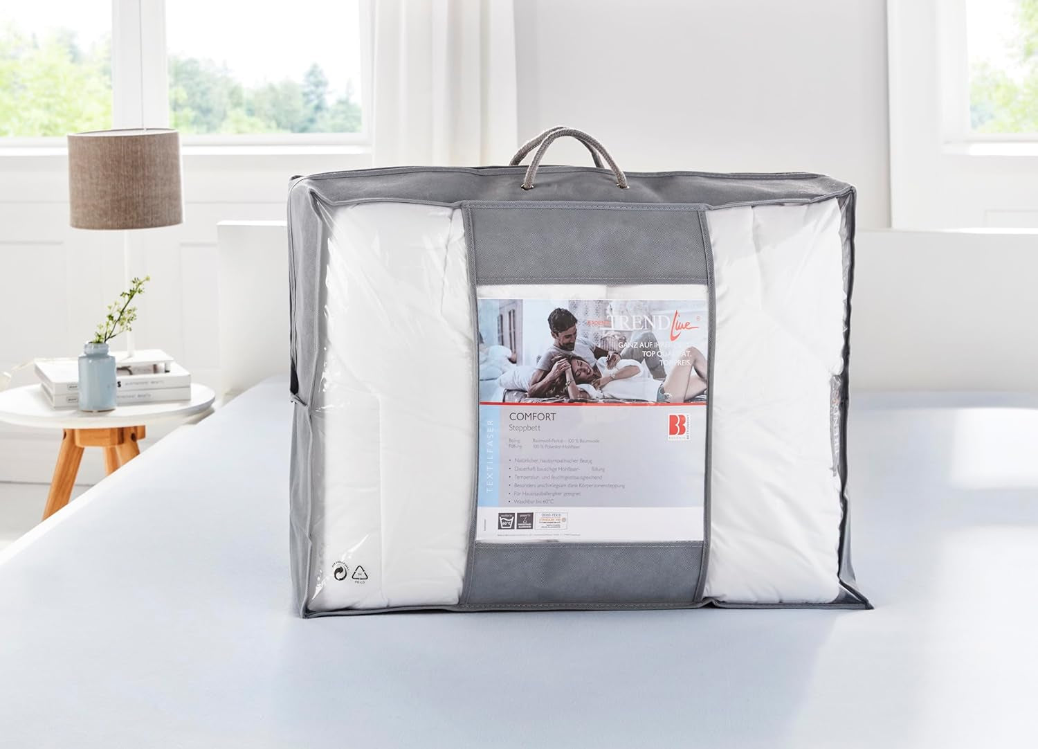 Badenia Trendline Clean Cotton Light dekbed voor de zomer, 135 X 200 Cm, Oeko-Tex gecertificeerd, Geproduceerd volgens de Duitse kwaliteitsnorm Quilts en quilts Naty Shop