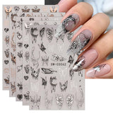 JMEOWIO Nagelsticker Schmetterling 9 Blatt Nail Art Sticker Selbstklebend Nagelaufkleber Mond Decoratie Nageldesign Zubehör