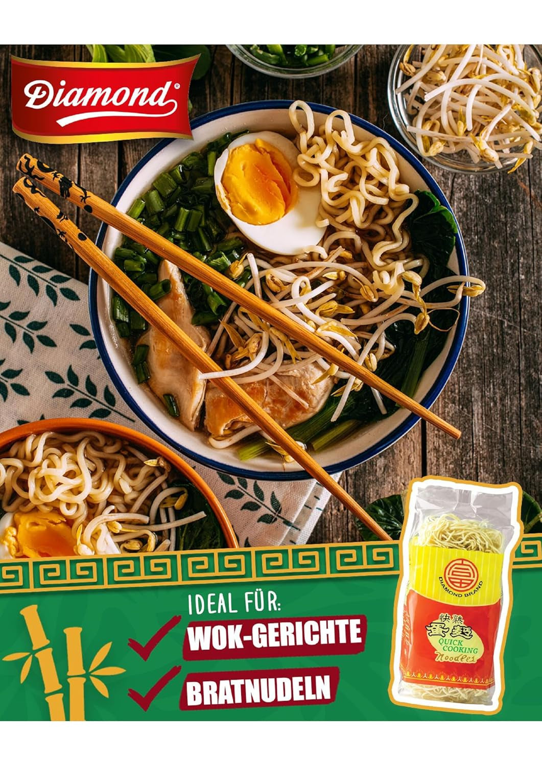 DIAMOND Noedels met ei, instant tarwemeelwoknoedels en bijgerechten - 1 x 500 g