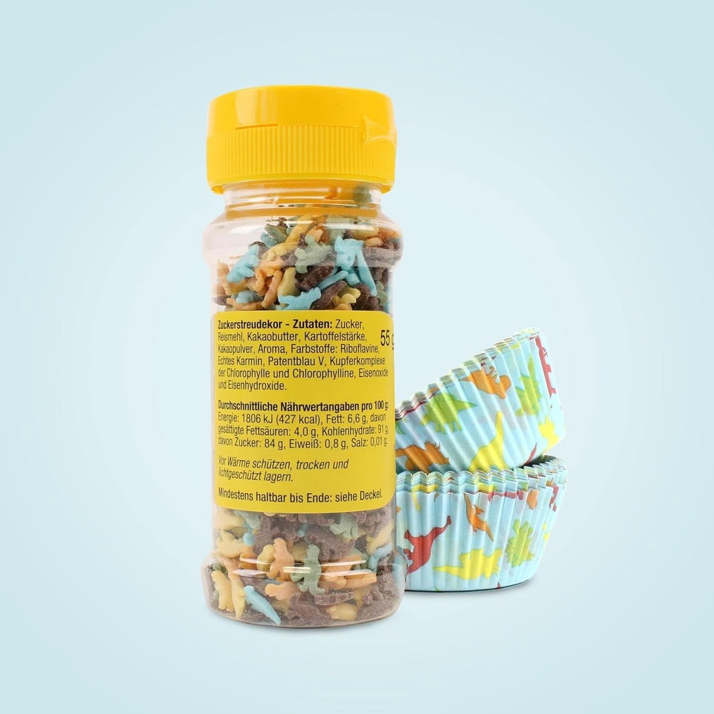 Günthart Dino set, 55 gram + 50 papieren cupcakevormpjes Sprinkles Naty Shop