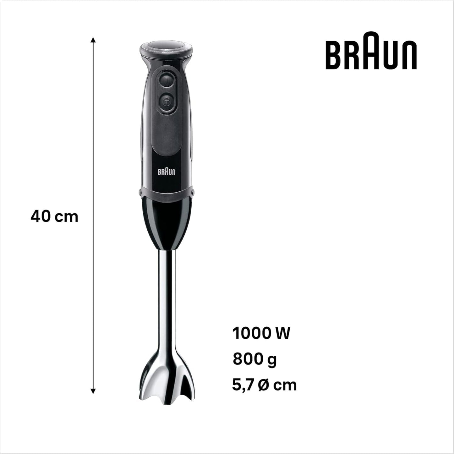 Braun Household Multiquick 5 MQ 5237 BK Keukenmixer 0,5 L Keukenmixer Zwart 1000 W Keuken Naty Shop