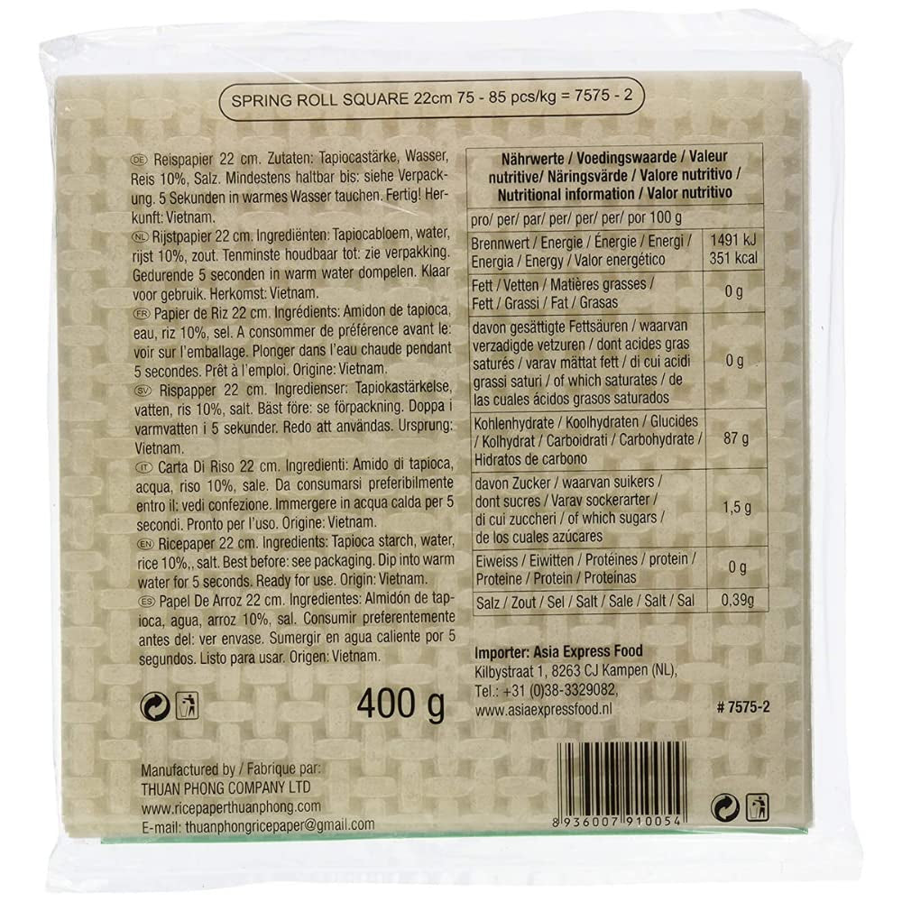 BAMBOE BOOM - Rijstpapier 22 cm. (Zomerbroodjes) - 1 x 400 g