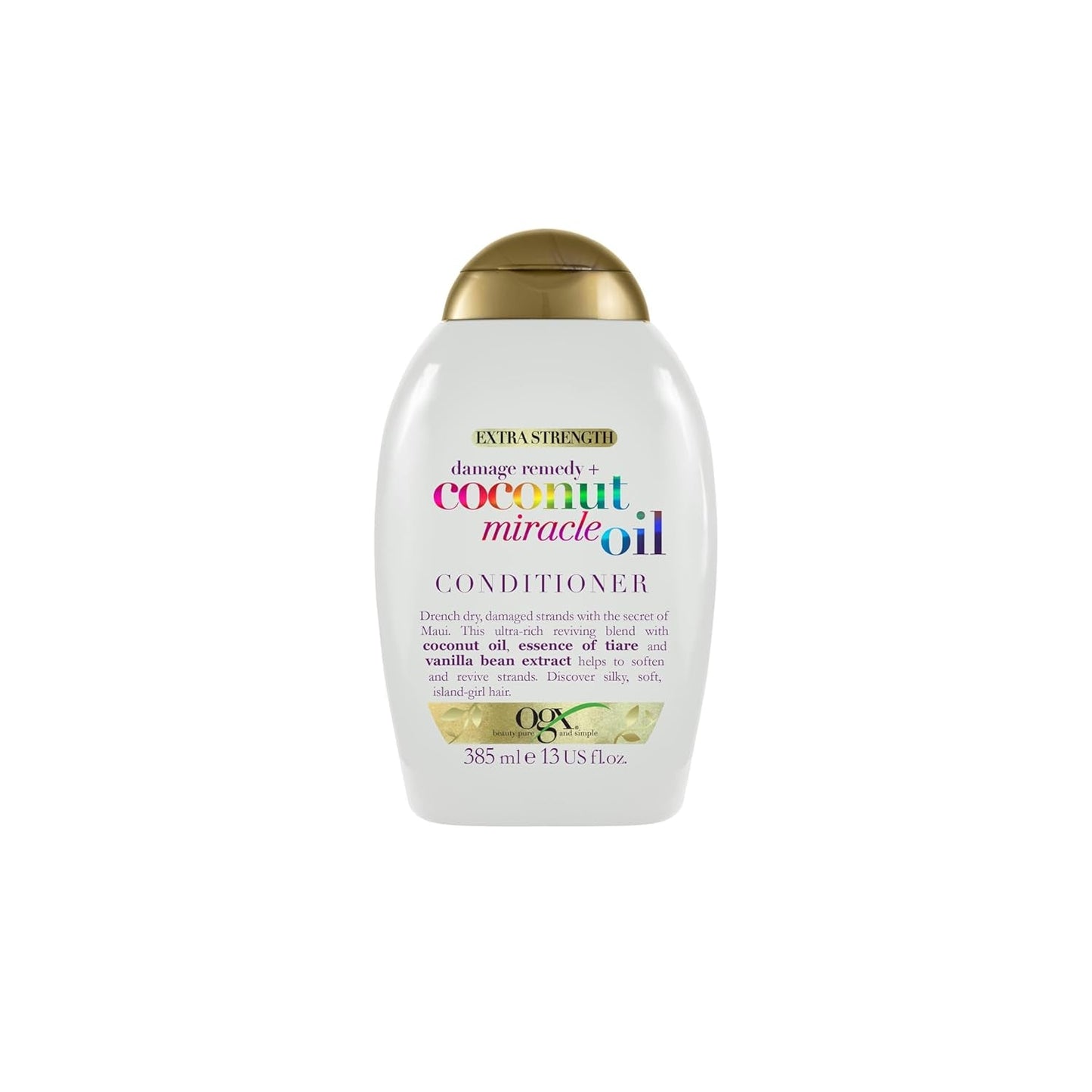 OGX Coconut Miracle Oil Conditioner, Hydraterende conditioner voor haarverzorging met kokosolie, 385 ml Haarverzorging OGX Conditioner