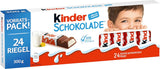 Kinder Chocolate - Gevulde melkchocoladerepen - 1 pakje met 24 individuele repen (24 x 12,5 g).