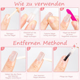 Kiiwah 48 stuks korte vierkante nagels roze kunstnagels lijm op korte nageltips valse nageltips