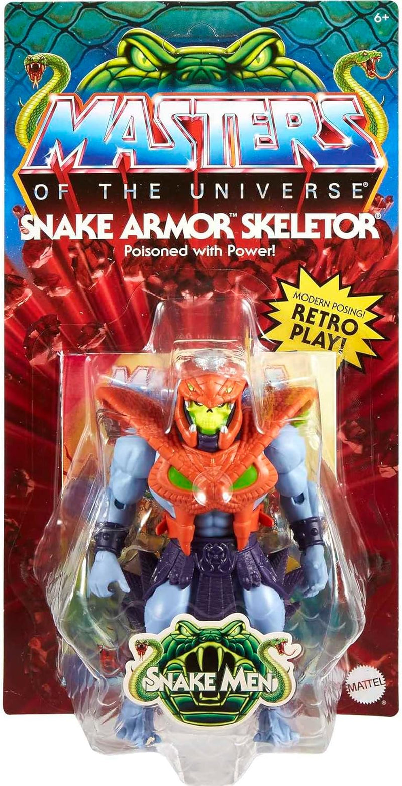 MASTERS of the UNIVERSE Snake Armor Skeletor - 16 beweegbare gewrichten, retroverpakking, ministripboek, voor kinderen vanaf 6 jaar en volwassen verzamelaars, HKM68 actiefiguren Naty Shop