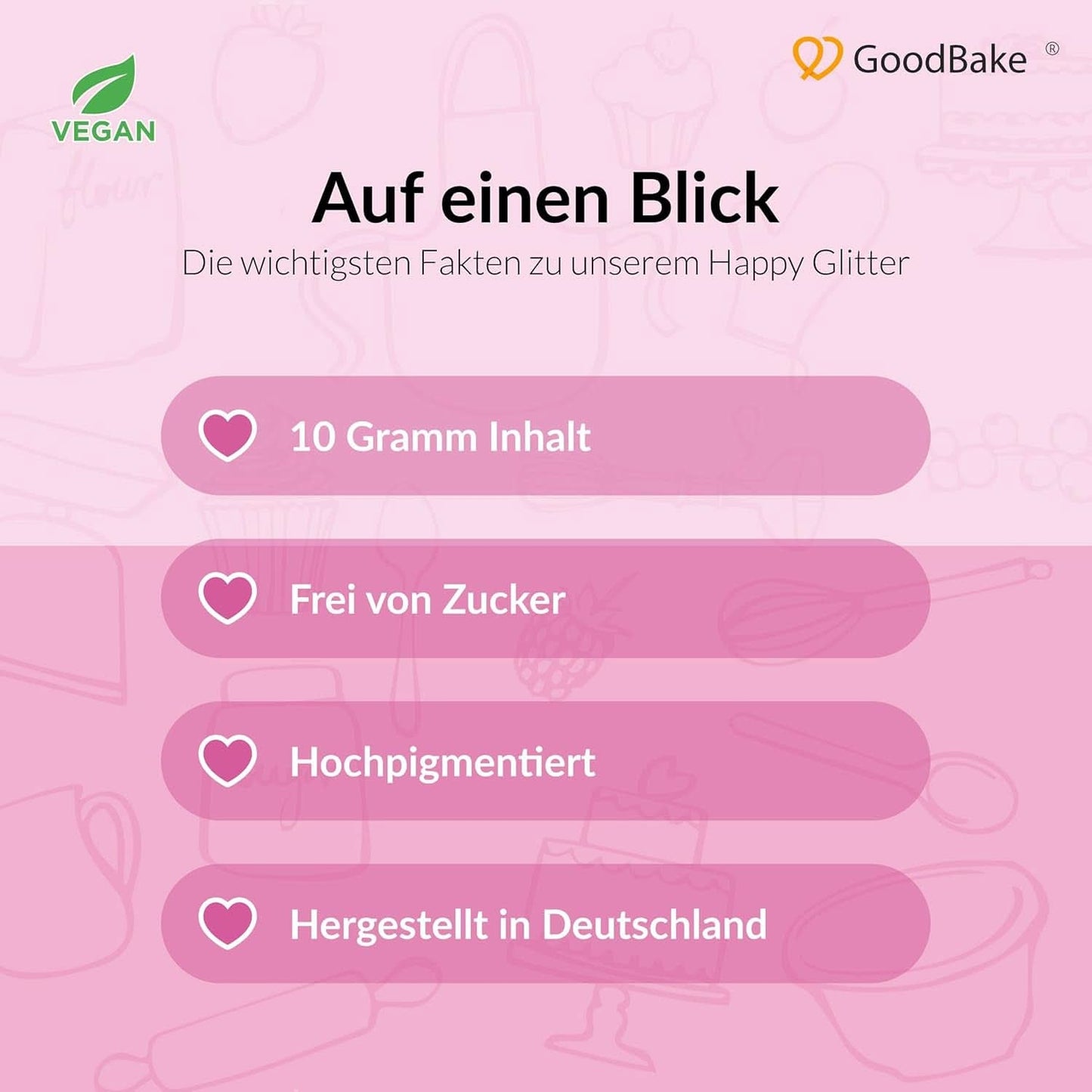 Goodbake Happy Glitter Gold - Eetbare glitters, 10 gram Glitter Naty Shop