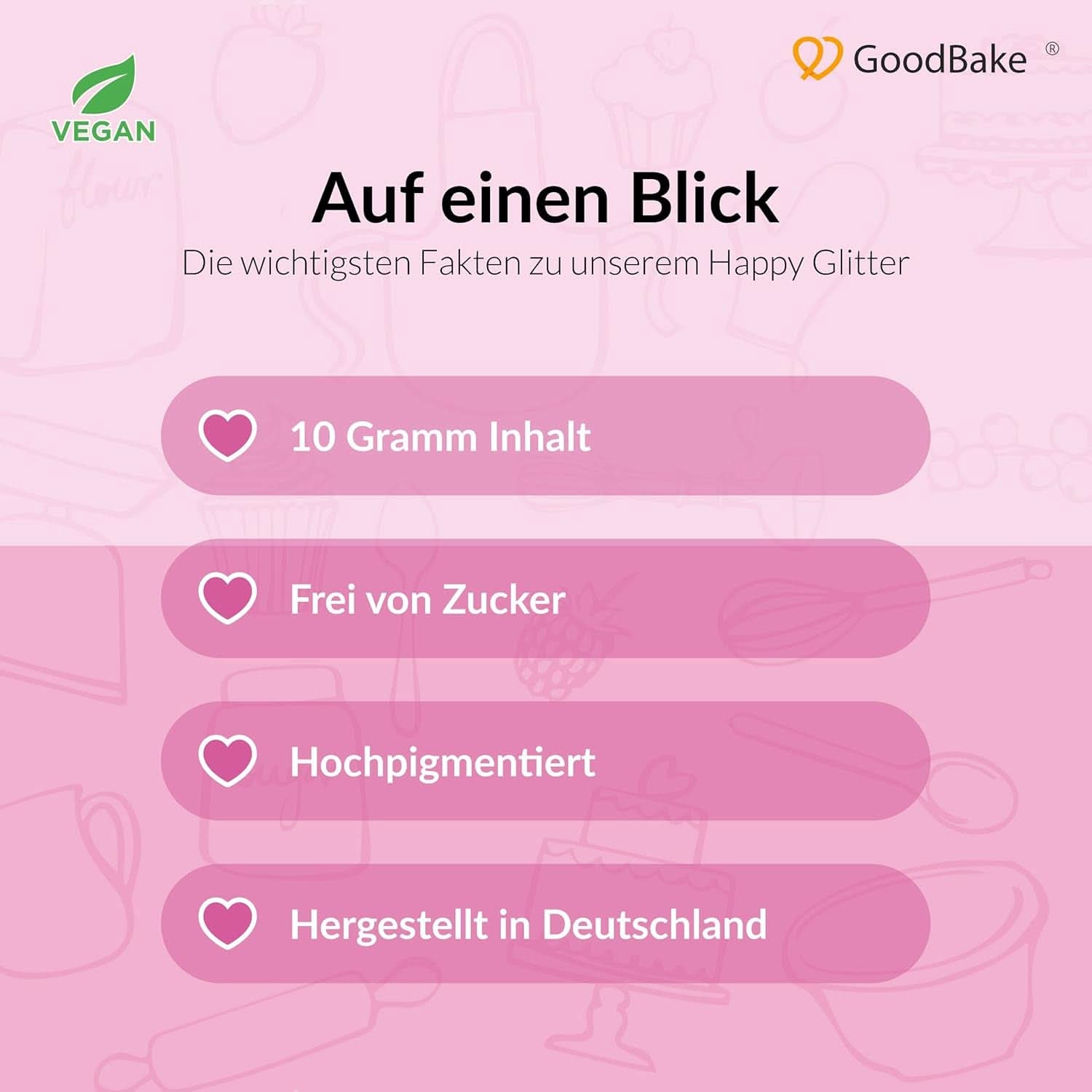 Goodbake Happy Glitter Gold - Eetbare glitters, 10 gram Glitter Naty Shop
