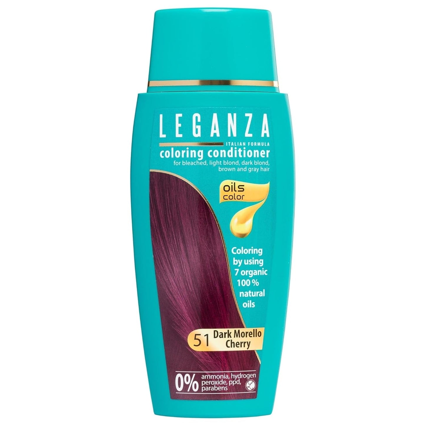 Leganza Natuurlijke Balsem Haarverf Kleur 71 Café Latte | Haarverf zonder ammoniak | Verrijkt met 7 natuurlijke oliën | 150 ml Naty Shop Haarverf 51 Donkere Morello Kersen