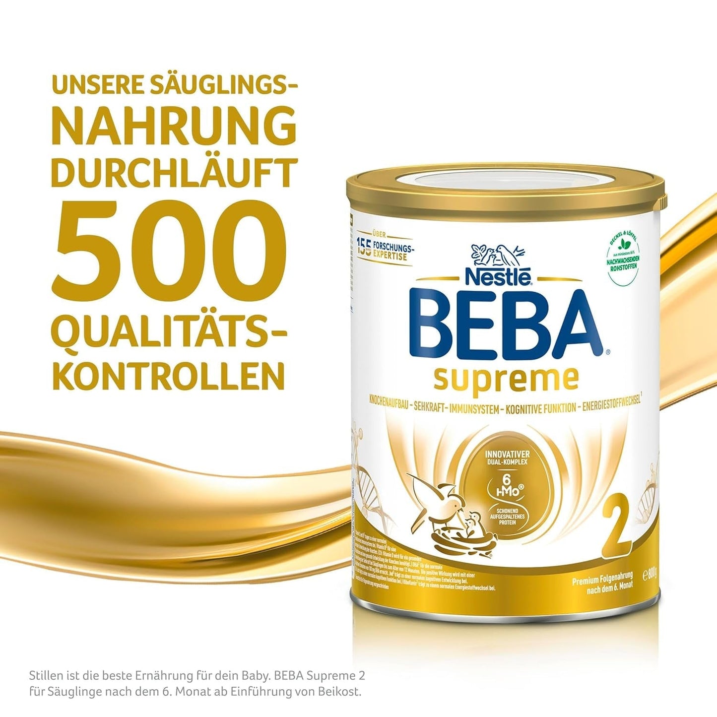 BEBA SUPREME 2 Opvolgmelk na 6 maanden, alleen lactose, palmolievrij, verpakking van 6 (6 x 800g) Naty Shop