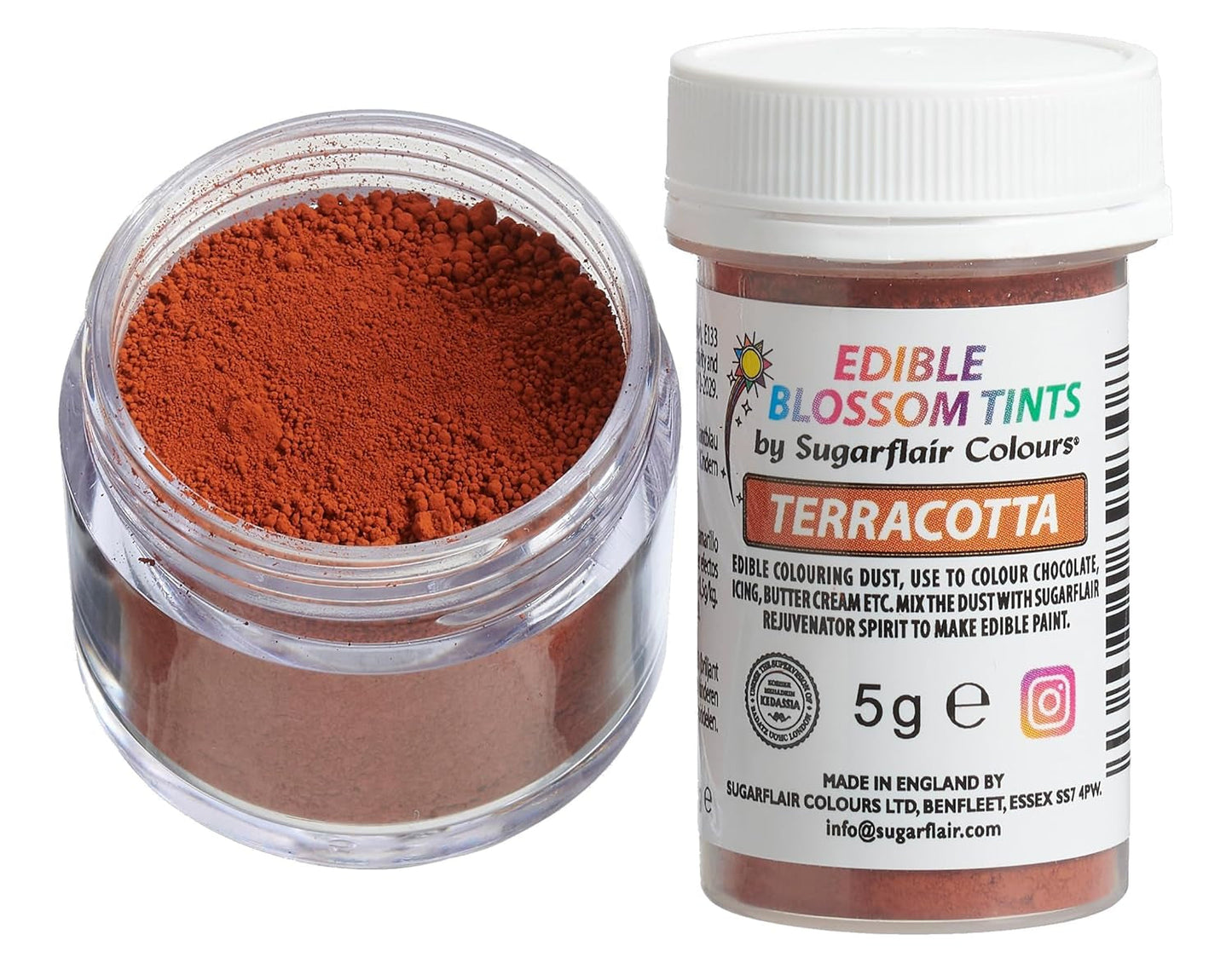 Sugarflair Blossom Tint Dust Terracotta Voedselkleuringspoeder - Kleurstofpoeder voor taartdecoraties, fondant, glazuur, chocolade, botercrème, macarons en meer - 5G