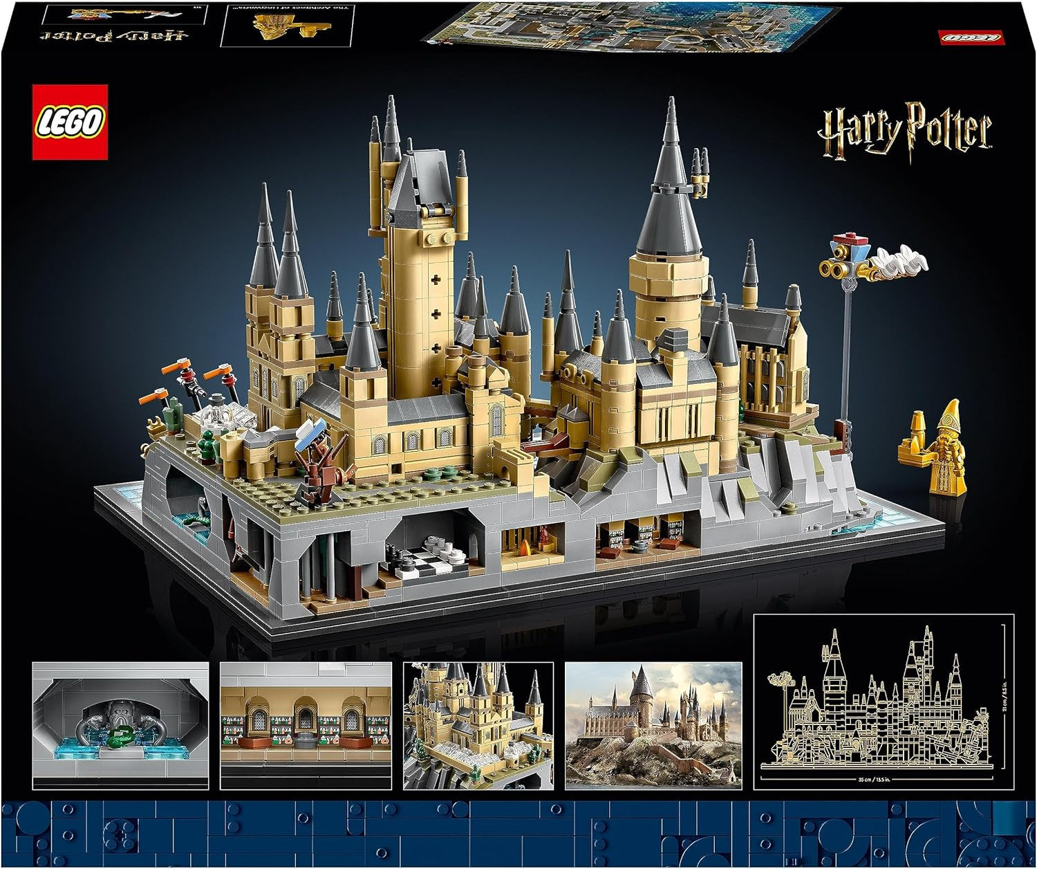 Kasteel Zweinstein LEGO Harry Potter met kasteelvleugels - verzamelset voor volwassenen inclusief hoofdtoren en astronomische toren, geheime kamer en minifiguur van architect - cadeau voor vrouwen - 76419 Bouwsets Besuche in LEGO-Store