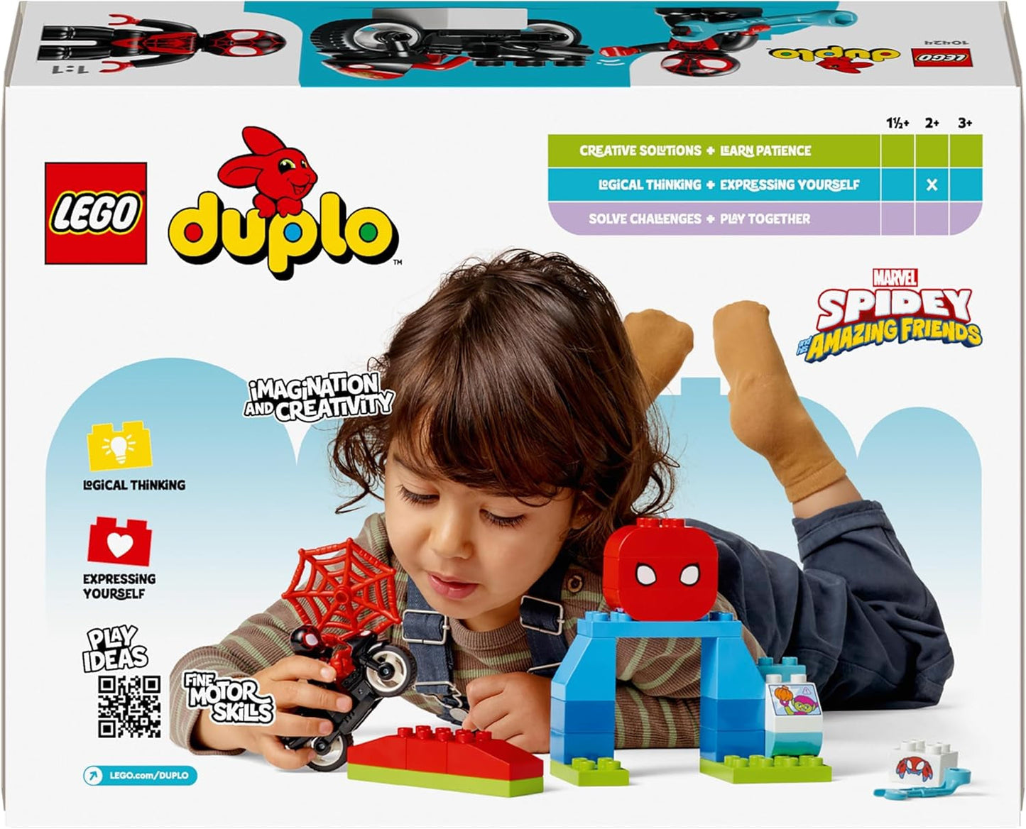 LEGO DUPLO Marvel Spins Motoravontuur, Fantasy Speelset voor de tv-serie Spidey en zijn supervrienden, educatief speelgoed om te bouwen en om te bouwen voor kinderen vanaf 2 jaar en ouder 10424 Bouwsets Besuche den LEGO-Store
