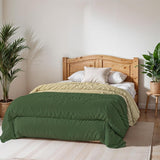Basic winterdekbed, effen en gevoerd, donkergroen/crème, 200X245Cm Dekbedden en dekbedden Naty Shop