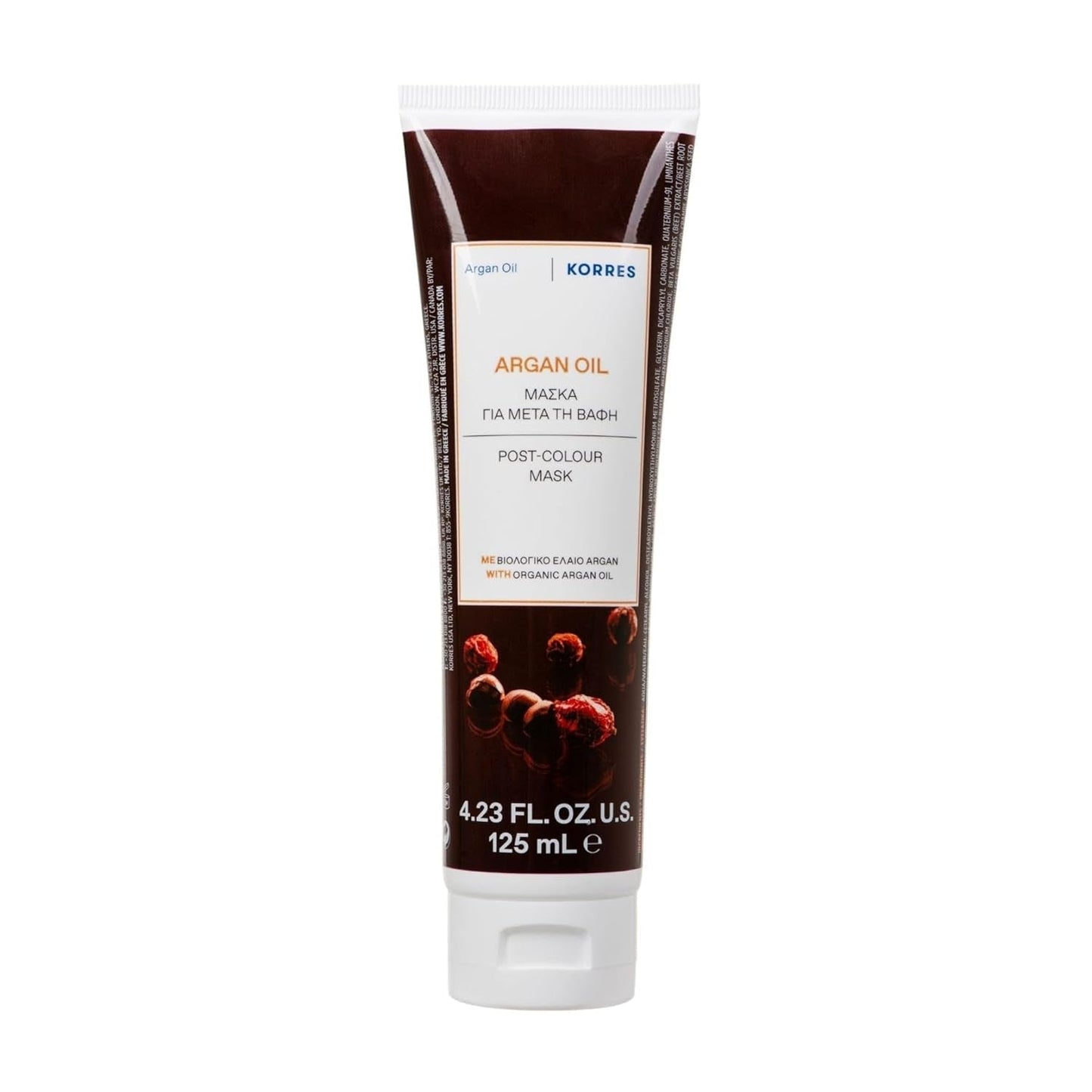 KORRES ARGAN OIL haarmasker, voedend masker met arganolie, sheaboter en tarweproteïne, ideaal voor gekleurd haar, vegan, 125 ml Naty Shop haarmasker Standaard titel