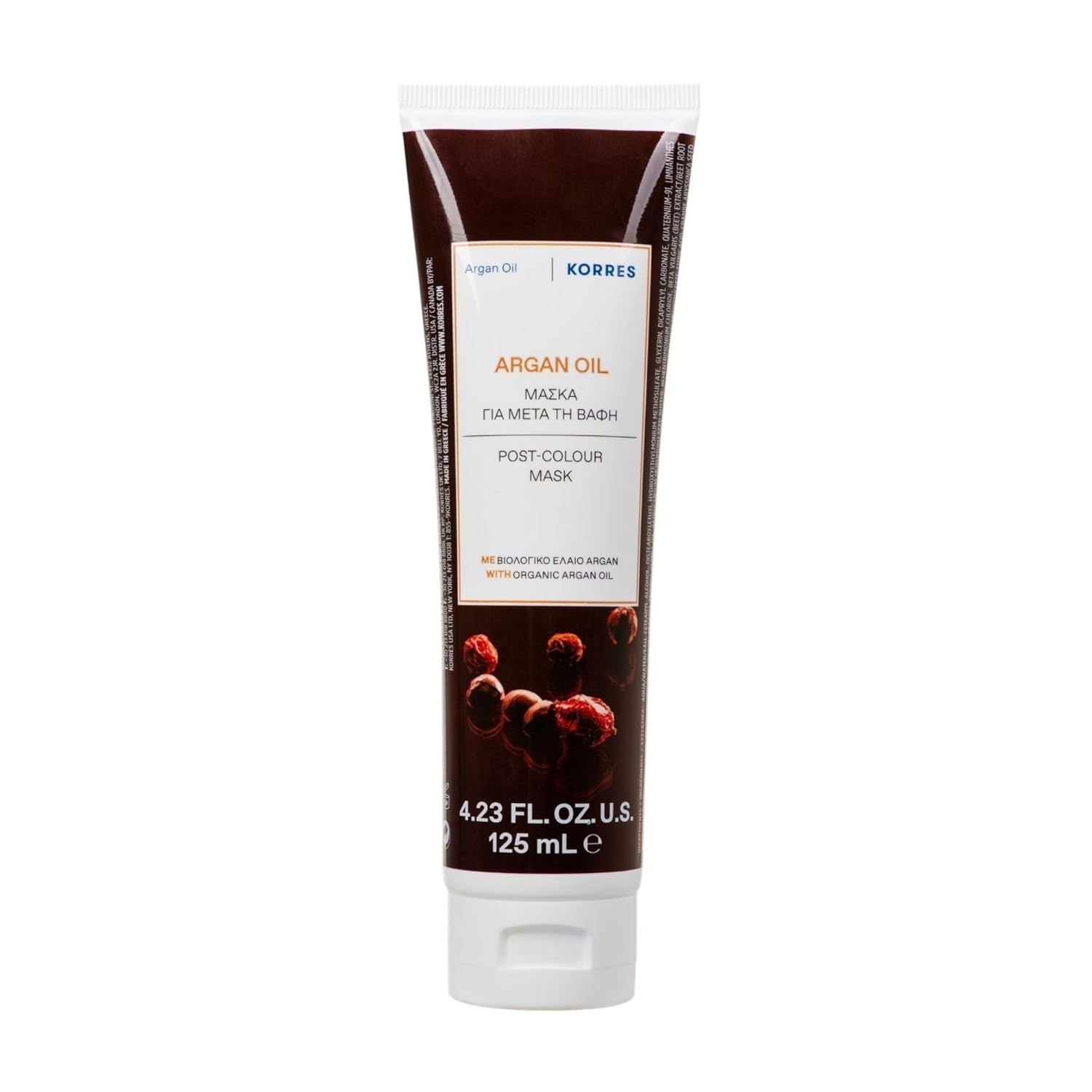 KORRES ARGAN OIL haarmasker, voedend masker met arganolie, sheaboter en tarweproteïne, ideaal voor gekleurd haar, vegan, 125 ml Naty Shop haarmasker Standaard titel