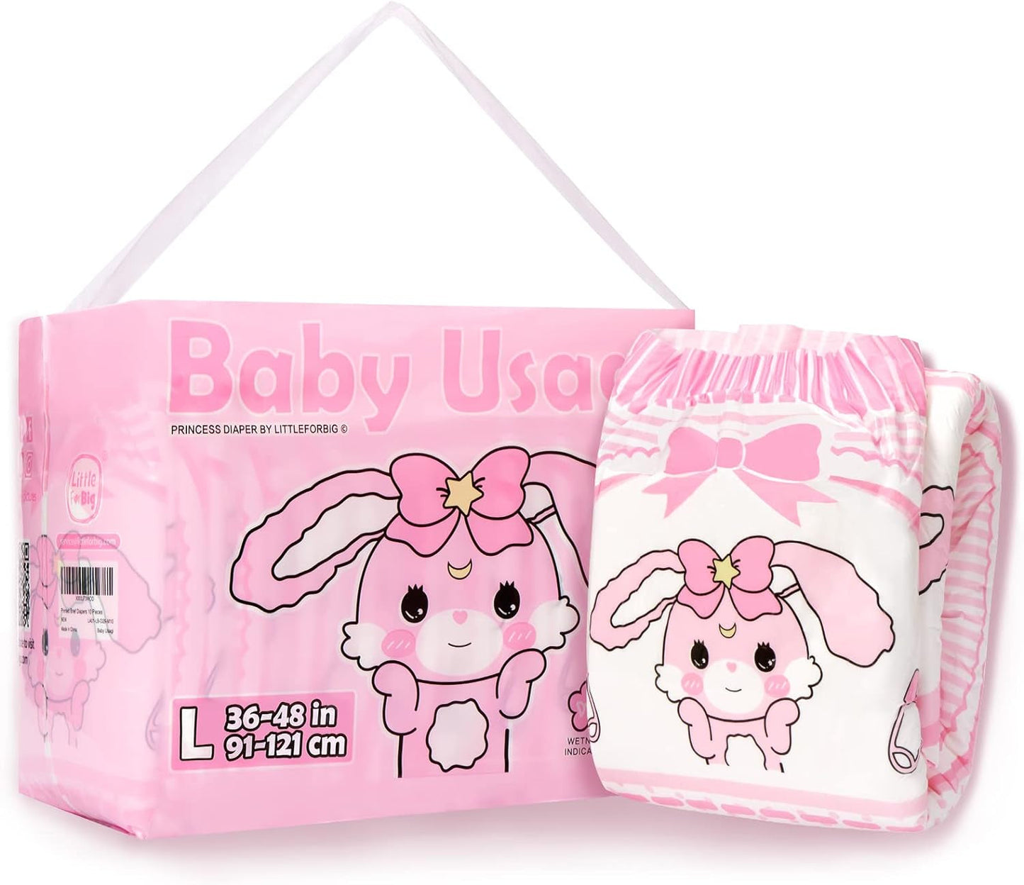 Luiers met print voor volwassenen 5500-5800 ml, 10 stuks - Baby Usagi (XL)