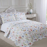 Emma Barclay Spring Meadow gewatteerde spreienset met bloemen Spring Meadow sprei tweepersoonsbed Multi, polyester bedden en dekens Emma Barclay tweepersoonsbed