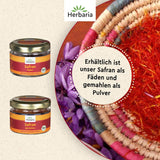Herbaria Safran-Fäden bio 0,5g in Glas – Bio Saffron-Fäden aus dem bereicht Safran-Ort Taliouine in Marokko – Safranfäden in Premium Bio-Qualität – Saffron Premium - Safran première categorie